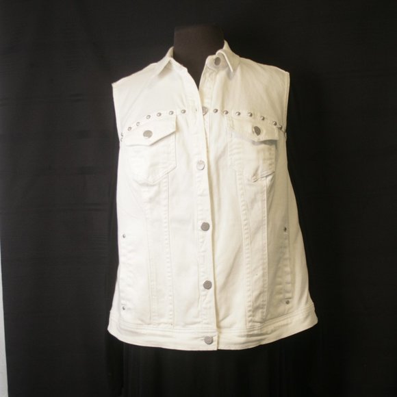 DKNY Jean Vest - White - Picture 1 of 5